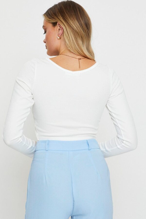 White Crop Top Long Sleeve - Image 4
