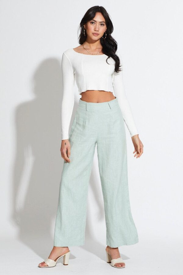 White Crop Top Long Sleeve - Image 2